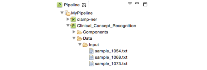 Imported files under the Input folder