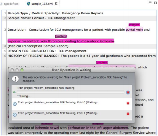 Annotations on the training file will be paused during the model building process