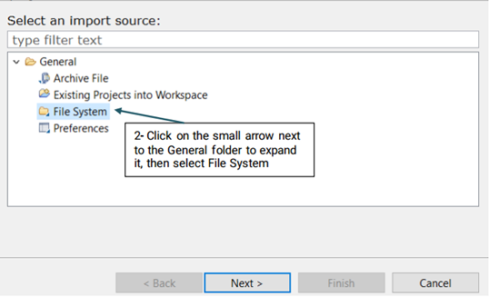  Import resources from the local file system into an existing project